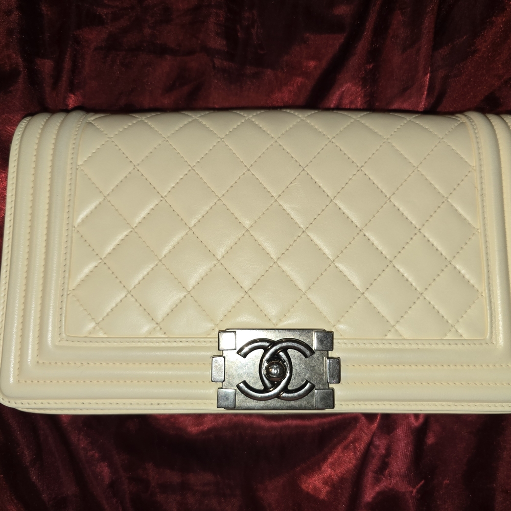 Chanel Boy Flap Bag with Strap Quilted Lambskin